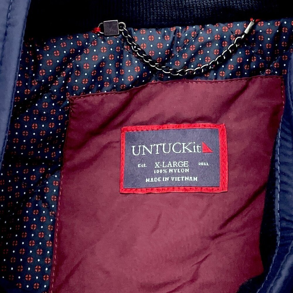 NEW UNTUCKit Men's Jacket Navy Blue Rodier Coat Lightweight Nylon size XL - Picture 5 of 11